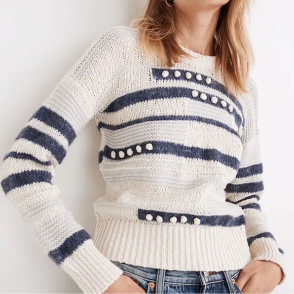 Madewell Grandover Bobble Pullover Sweater- Large NWT - Picture 1 of 4